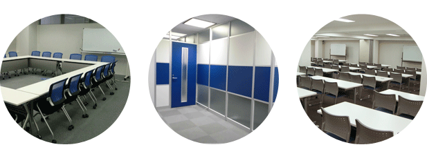 オフィス 内装工事 パーテーション工事 大会議室 ミー手イングルーム 講習会場