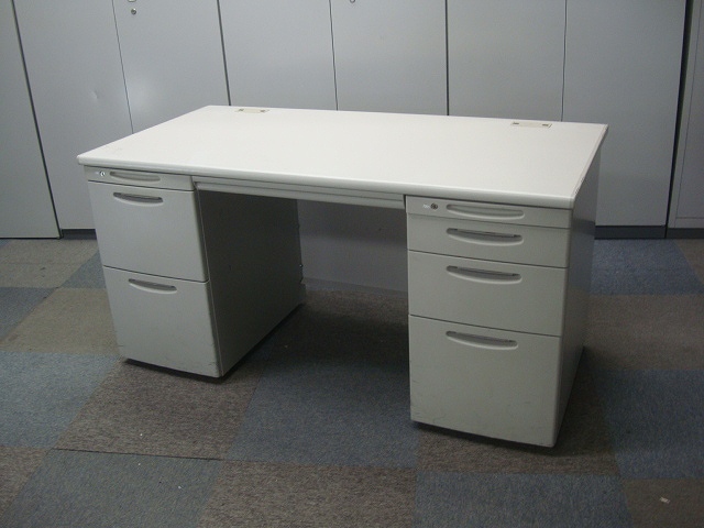 両袖デスク オカムラ SD-V ニューグレー/DM110KT