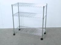 キャスター付きメタルラック / シルバー/ 0016354-1