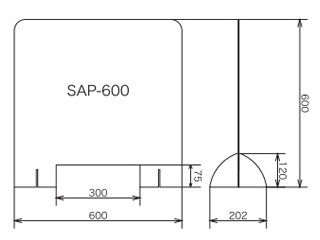 自立式飛沫感染予防パネル 幅600 高さ600 アクリル/EC0000AC026KT
