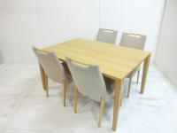 カリモク / 木目調 / 【中古】 ソフトトーンナチュラルテーブルセット