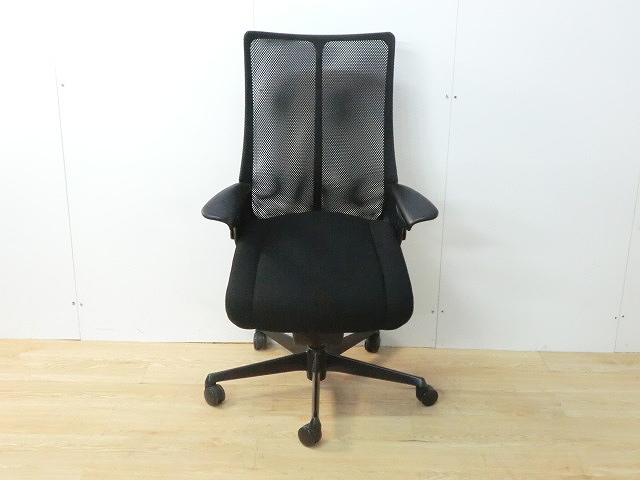 OAチェア肘有 オカムラ レオパード ブラック/0000473-1