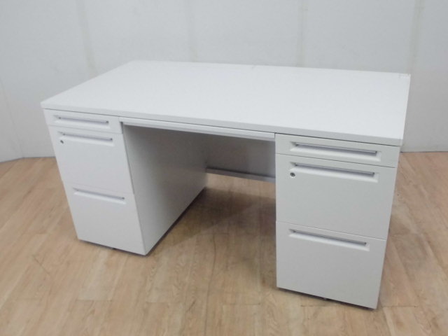 両袖デスク ( オカムラ ) ホワイト / 幅1400 //0006529-1