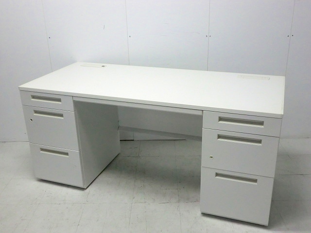 両袖デスク ( イナバ ) ホワイト / デュエナ/0007083-1