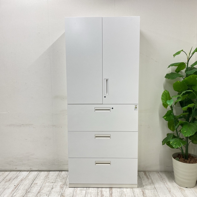 上下連結キャビネット ( コクヨ )ホワイト / エディア/0007337-1