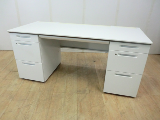 IS両袖デスク(コクヨ)ホワイト/0007684-1