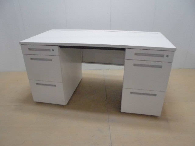 両袖デスク(イトーキ)CZR/ホワイト/幅1400/0008379-1