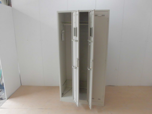 3人用ロッカー(クロガネ)ニューグレー//0008681-1