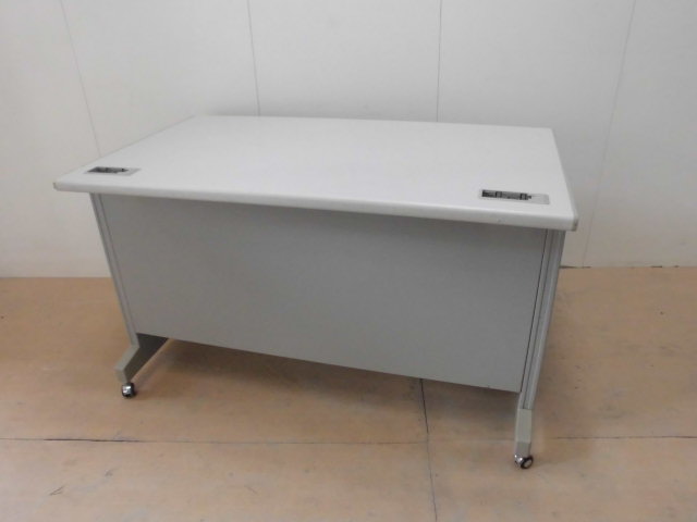 平デスク(ウチダ)ニューグレー/幅1200/キャスター脚/0009319-1