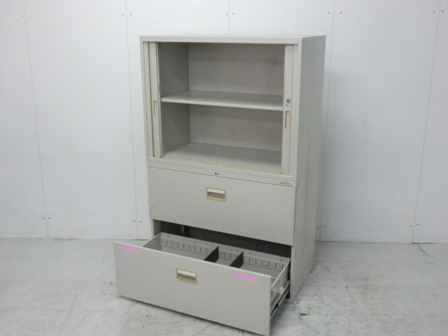 オカムラ/ニューグレー/42/上下連結書庫