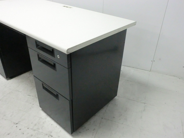 両袖デスク ( プラス ) ブラック / フラットライン/0010086-1