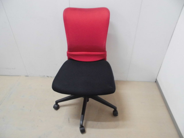 OAチェア(その他)レッド/肘無// 0010563-1