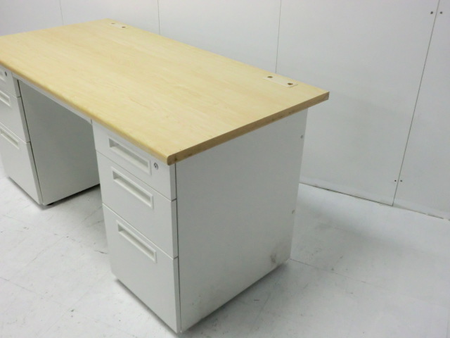 両袖デスク 幅1400 / 木目調/0010906-1