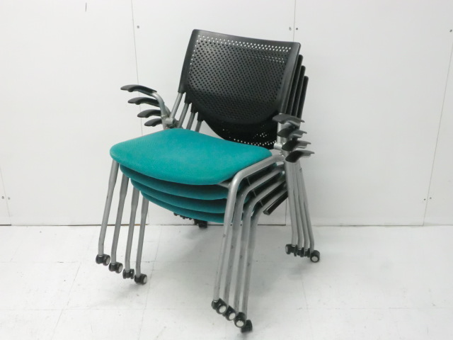 オカムラ/プロスタック/グリーン/カートチェア