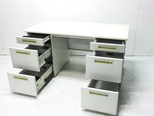 両袖デスク ( ナイキ ) ホワイト / XEHH型/0011438-1