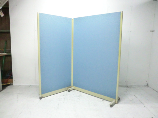 2連衝立 ( オカムラ ) ライトブルー // 0011544-1