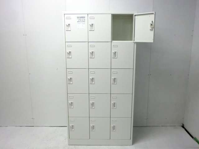 15人用ロッカー ( オカムラ ) ホワイト / ダイヤル錠/0011879-1