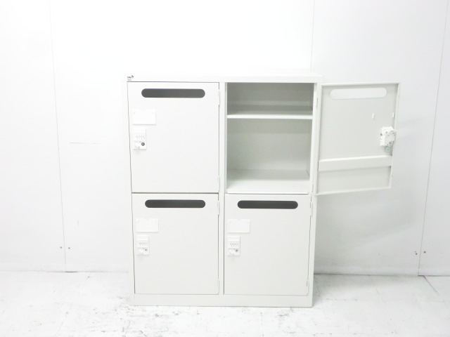 生興/ホワイト/4人用パーソナルロッカー/0012247-1