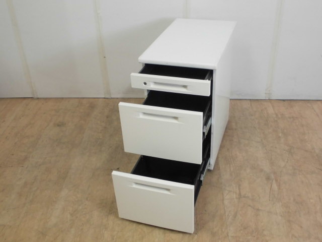 オカムラ/ヴィラージュ/ホワイト/3段脇机/ 0012716-1