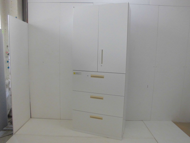 上下連結キャビネット(ウチダ)ホワイト/HS/0013364-1