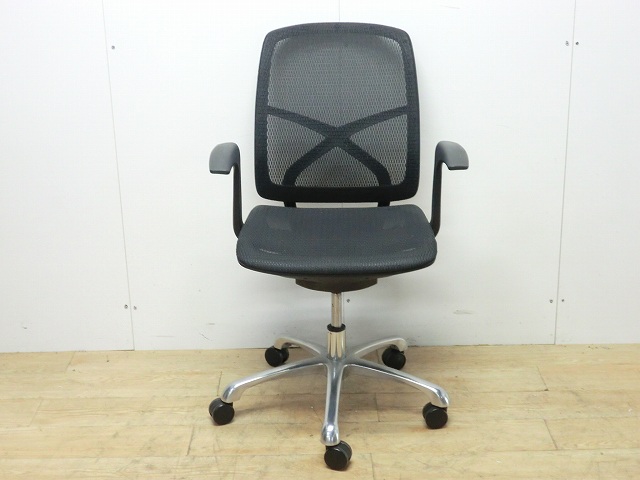 【中古】/OAチェア/ ブラック / 肘有/ 0014280-4