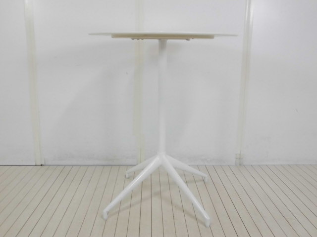 ホワイト/【中古】丸テーブル/ 0014377-1