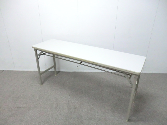 【中古】折り畳みテーブル 幅1500 / ニューグレー/ 0014424-1