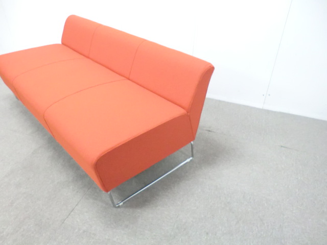 オレンジ/【中古】3人掛けソファ/0-200000014437-1