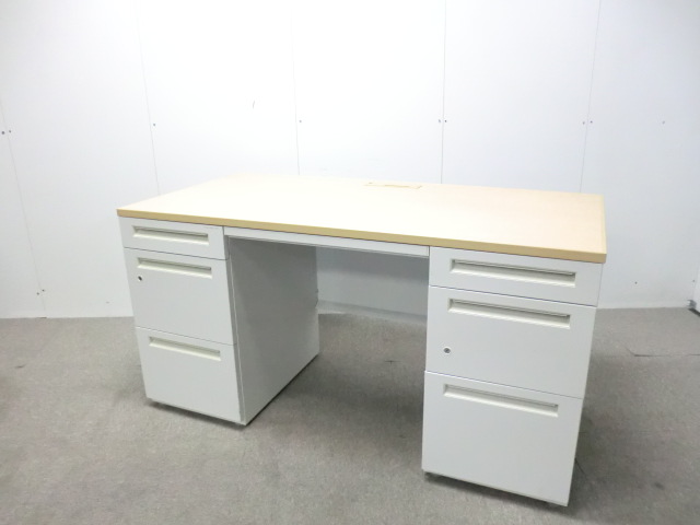 ウチダ / スカエナ / 木目調 / 【中古】 両袖デスク/0014632-1