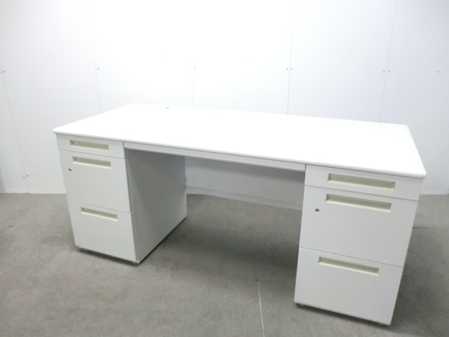 イナバ / デュエナ / ホワイト / 【中古】 両袖デスク/0014860-1