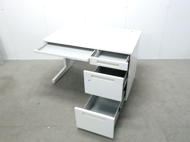 イナバ / デュエナ / ホワイト / 【中古】 片袖デスク/0015092-1