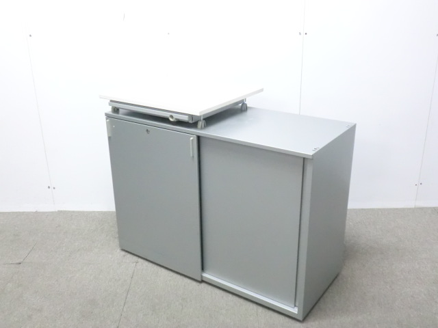 オカムラ / シルバー / 【中古】 ワゴン