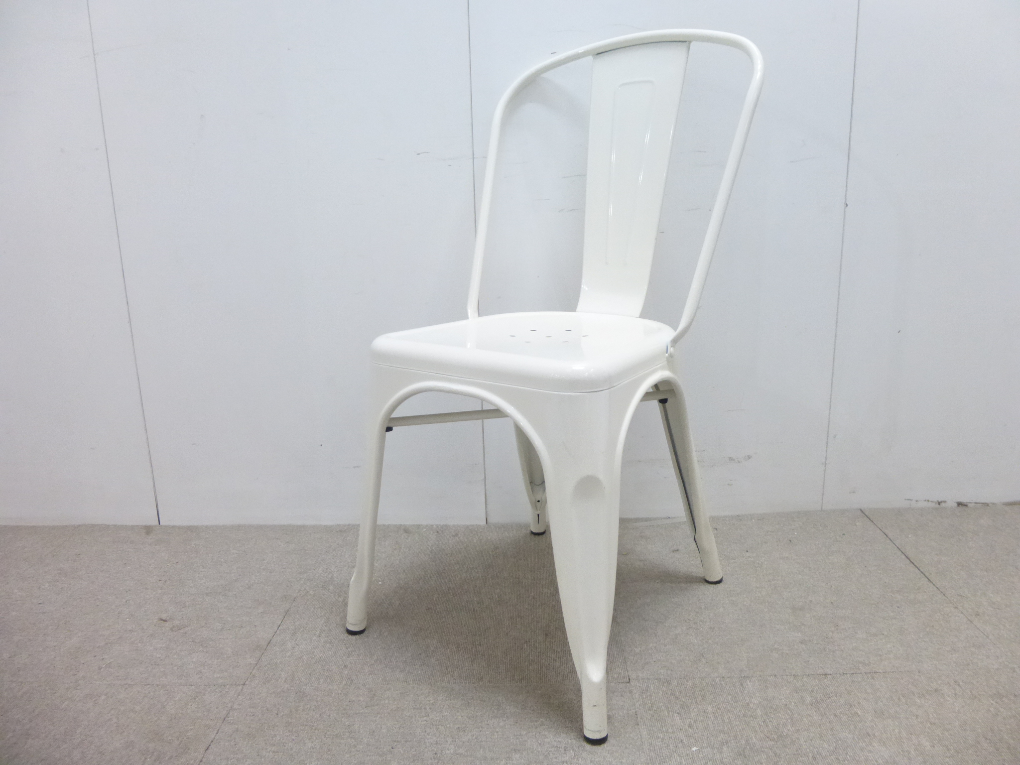 ホワイト/スタッキングチェア/【中古】/