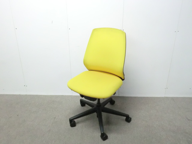 ウチダ/ニンバス/ イエロー /NA-100WWAL-PA/ 【中古】 OAチェア肘無し