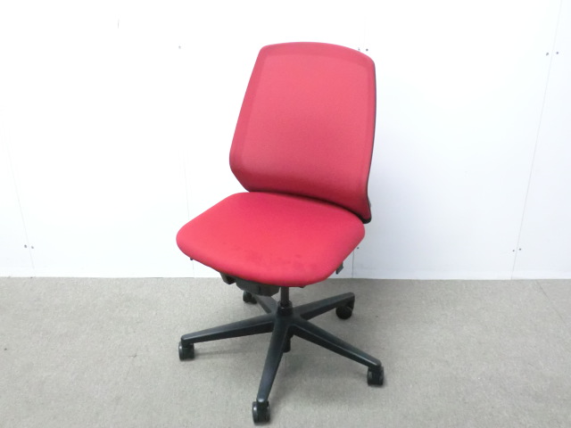 ウチダ/ニンバス / レッド / 【中古】 OAチェア肘無し