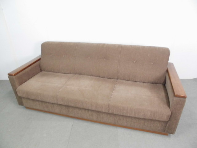 3人用応接ソファー/ ブラウン