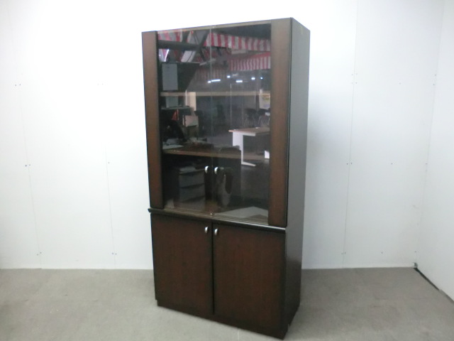 オカムラ / 木目調 / 【中古】 木製書庫