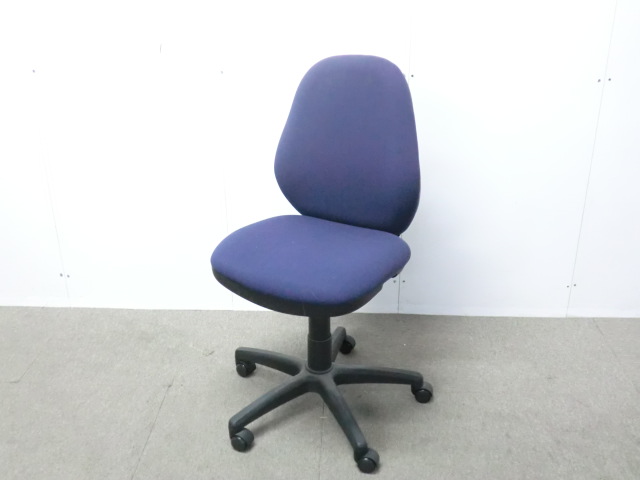 不二貿易 / ダークブルー / 【中古】 OAチェア肘無し