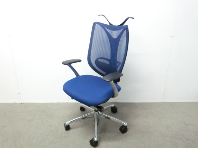 オカムラ / サブリナ / ブルー / C844BX FSY3 【中古】 OAチェア肘有