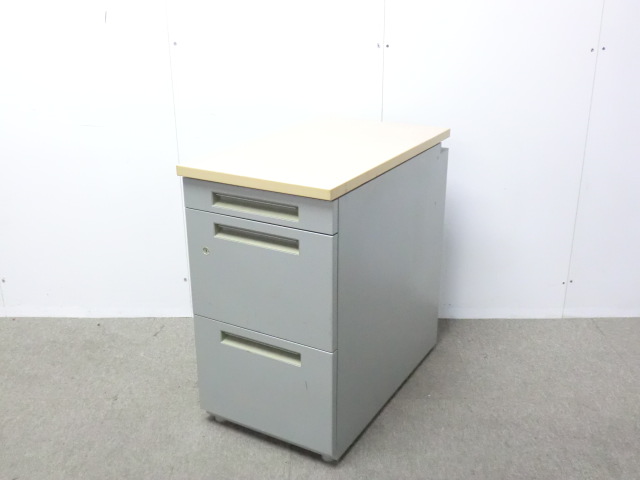 イナバ / マテリナ / 木目調 / 【中古】 3段脇机