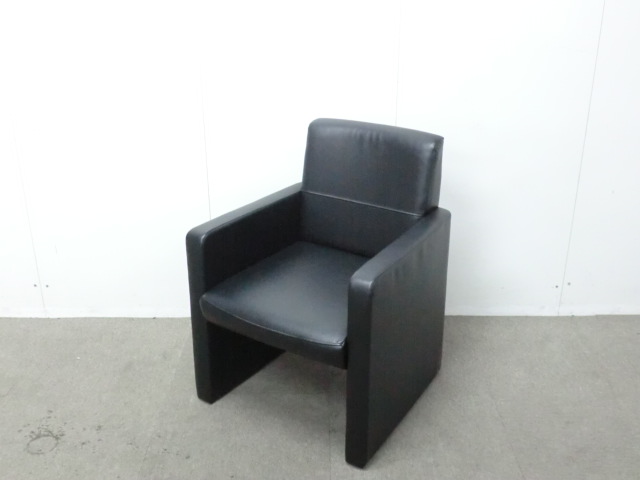 1人用ソファ / ブラック / 【中古】フェイクレザー