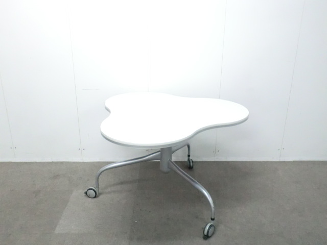 イトーキ/ホワイト/【中古】会議テーブル / キャスター付き