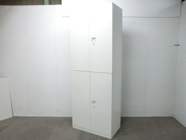 オカムラ/レクトライン/ホワイト / 【中古】 上下連結書庫