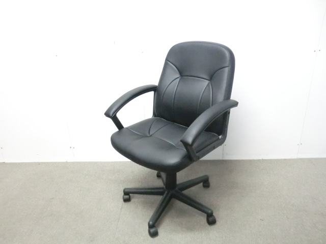 役員チェア / ブラック / 【中古】フェイクレザー