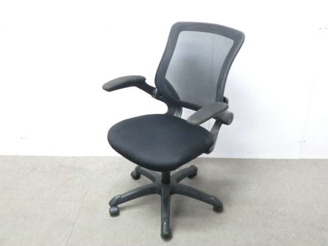 OAチェア / ブラック / 【中古】 肘有