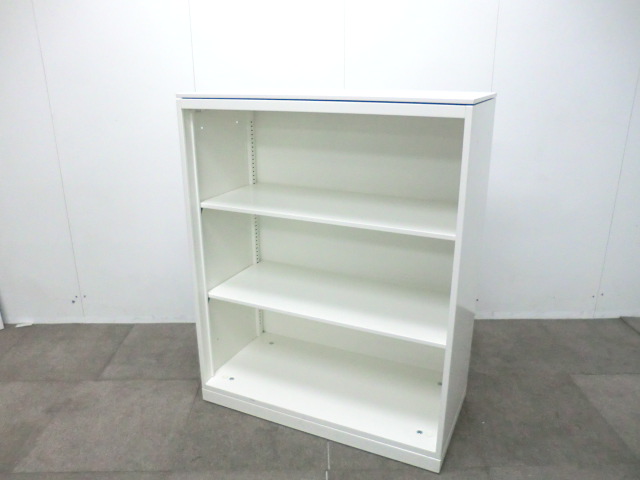 オカムラ/レクトライン/ホワイト/【中古】オープンキャビネッ