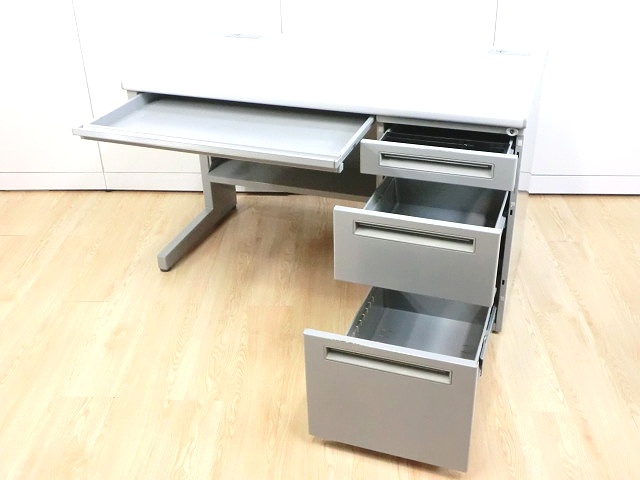 片袖デスク ( ウチダ ) ニューグレー / 幅1200 / 70835/1000610-1